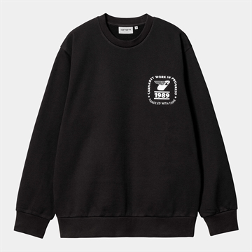 Carhartt WIP Sweatshirt Stamp State Black / White